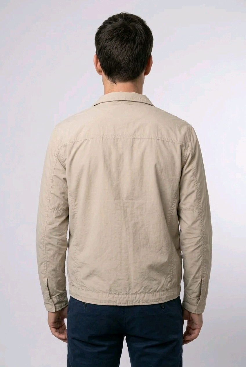 Beige jacket back view