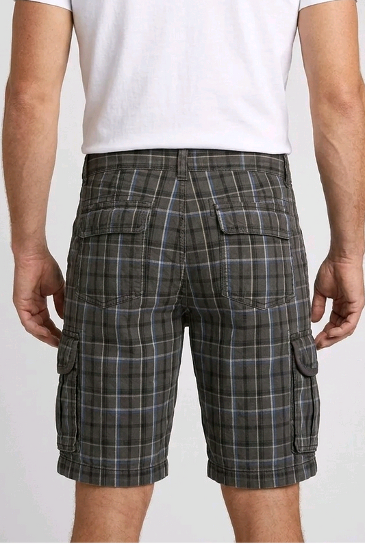 Jack jones check shorts and a white t-shirt 