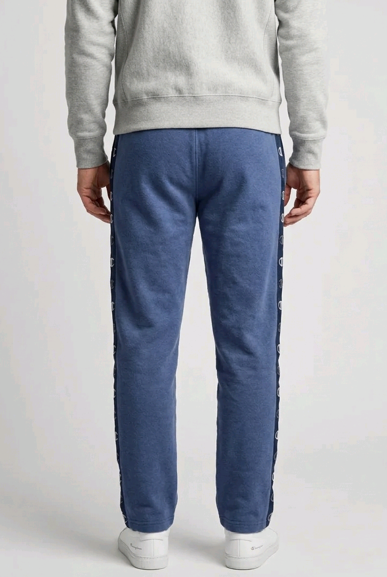 Man wearing blue champion joggers
