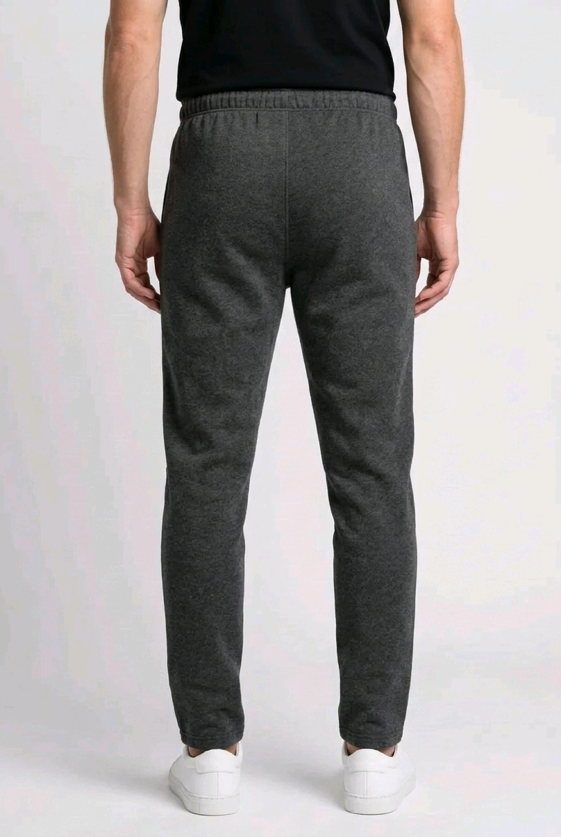 Man wearing dark grey joggers