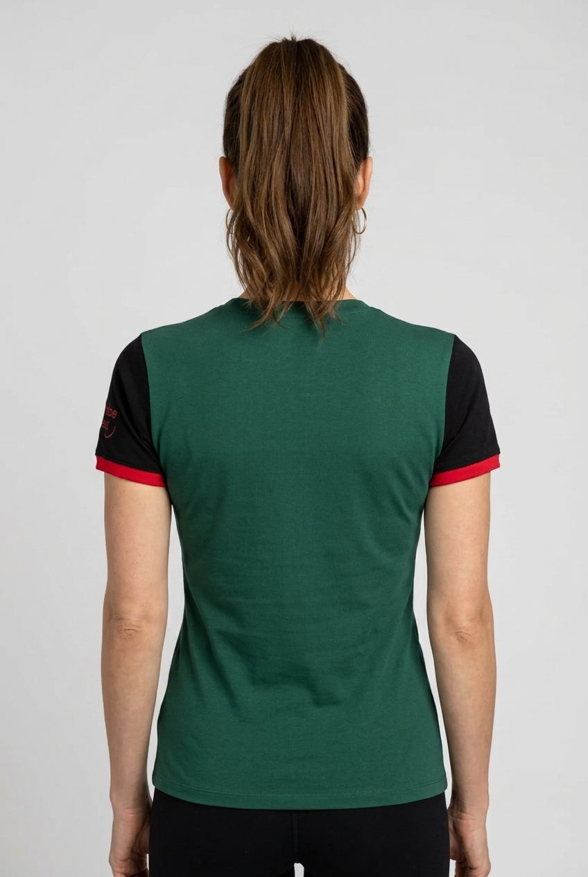 Woman wearing a Aston Villa Shirt back view
