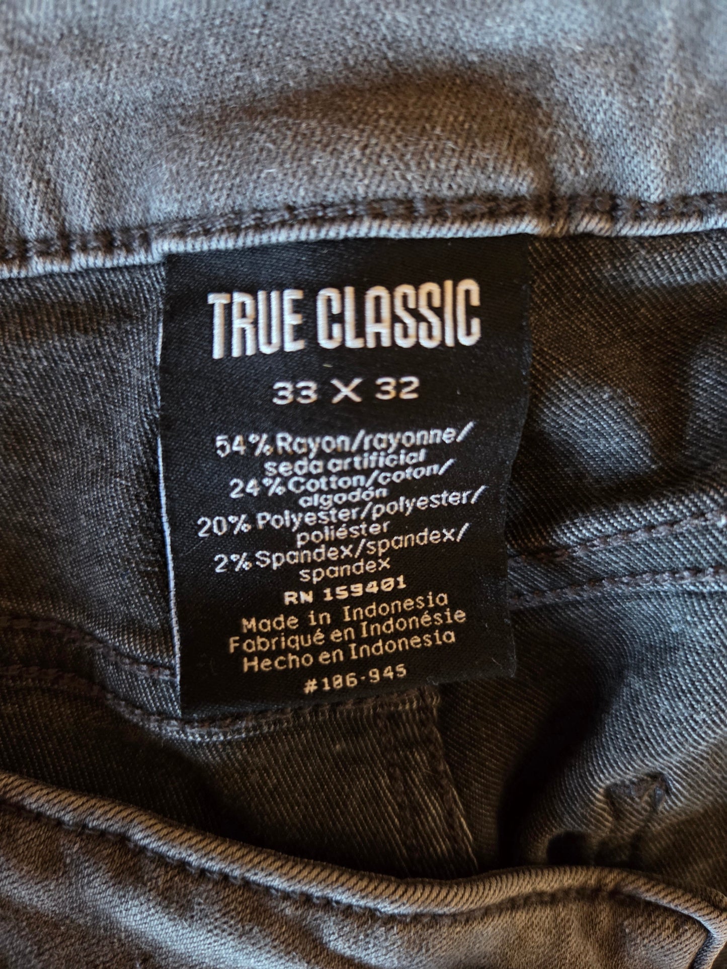 Size label showing true classic