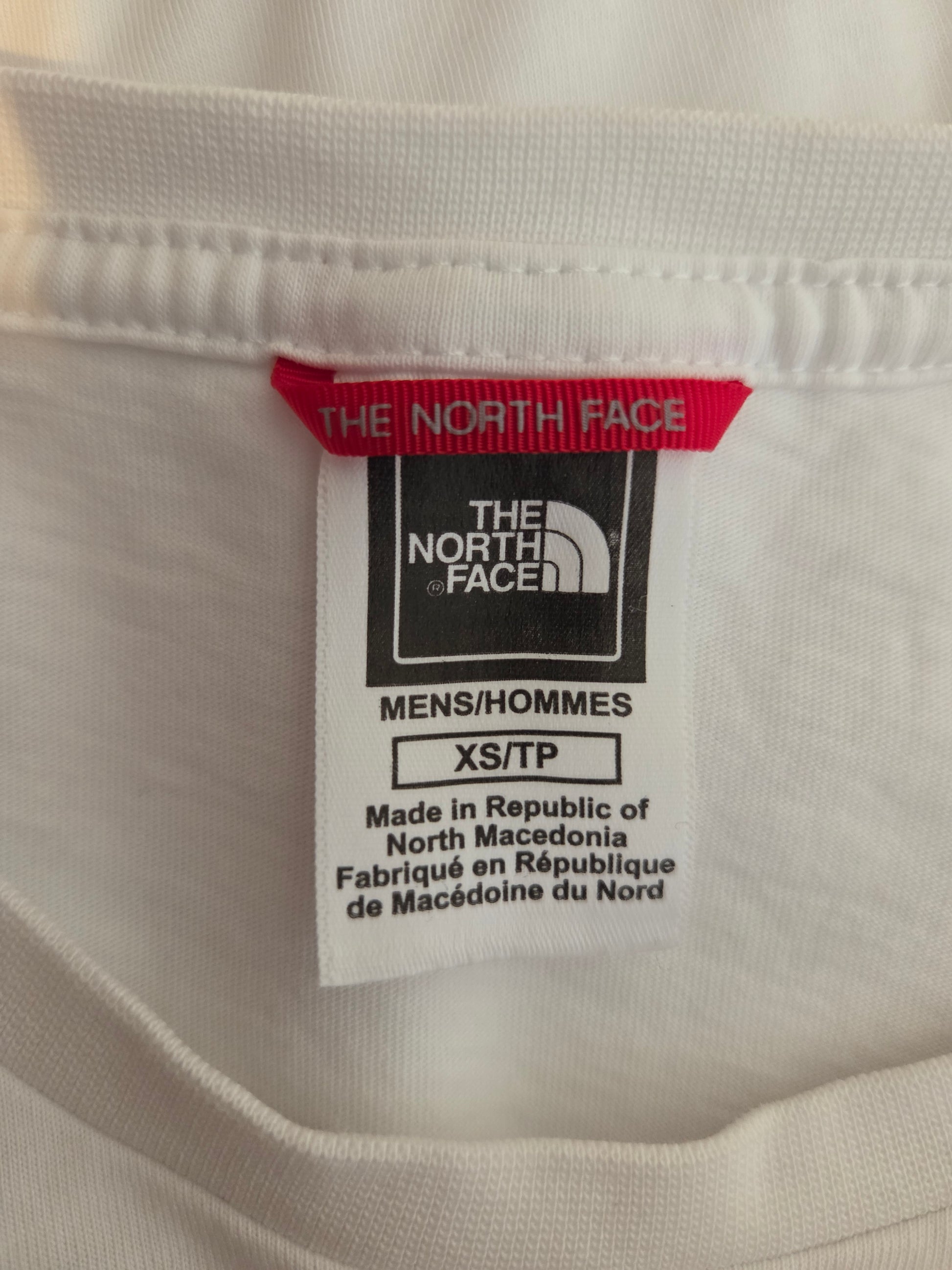 The North Face size label 