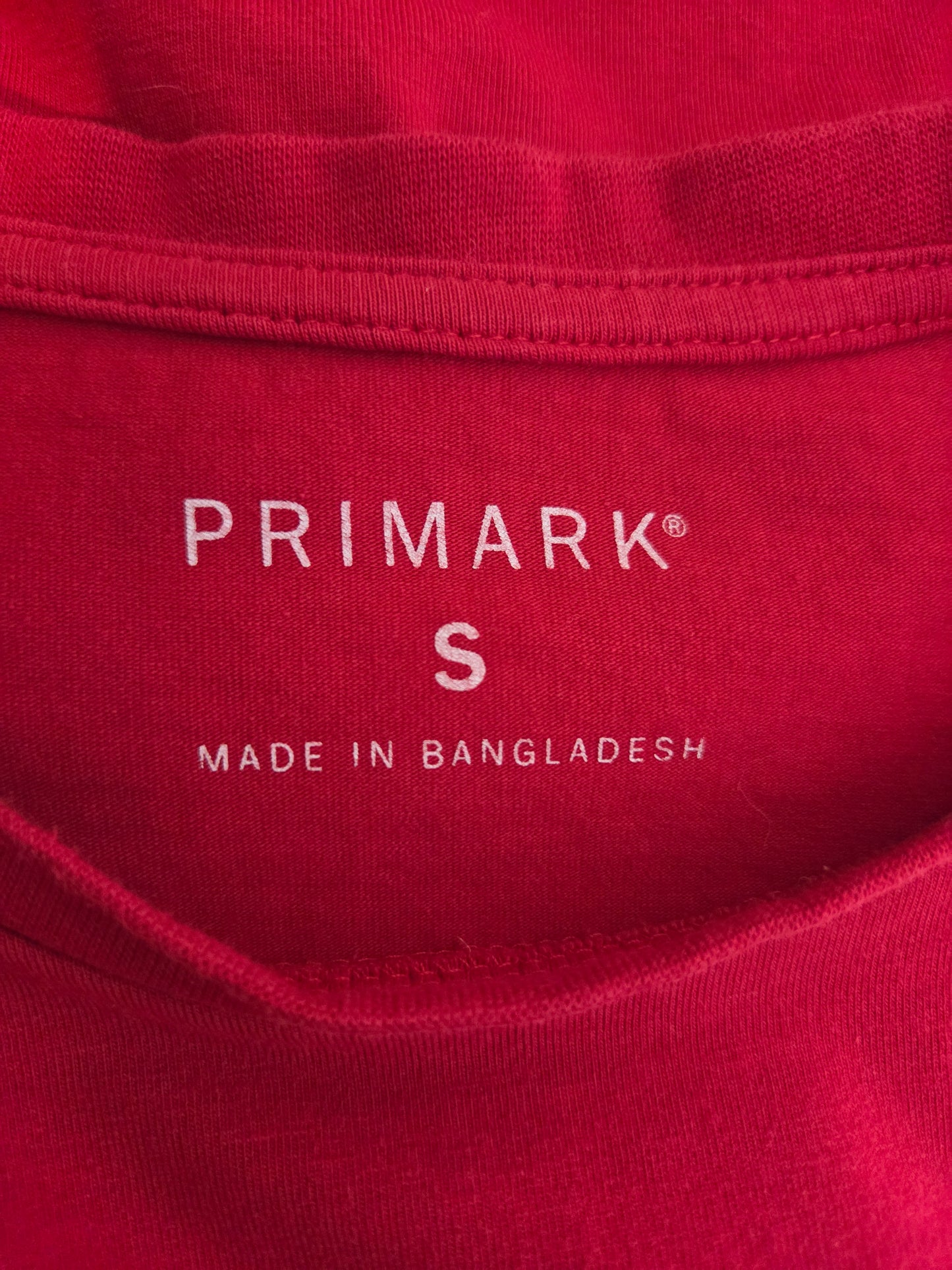 Primark size label 