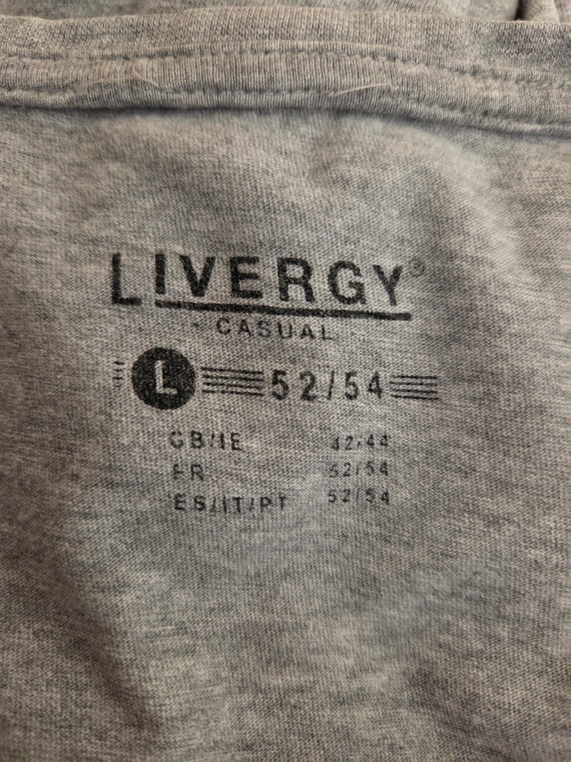 Close-up of a size label 