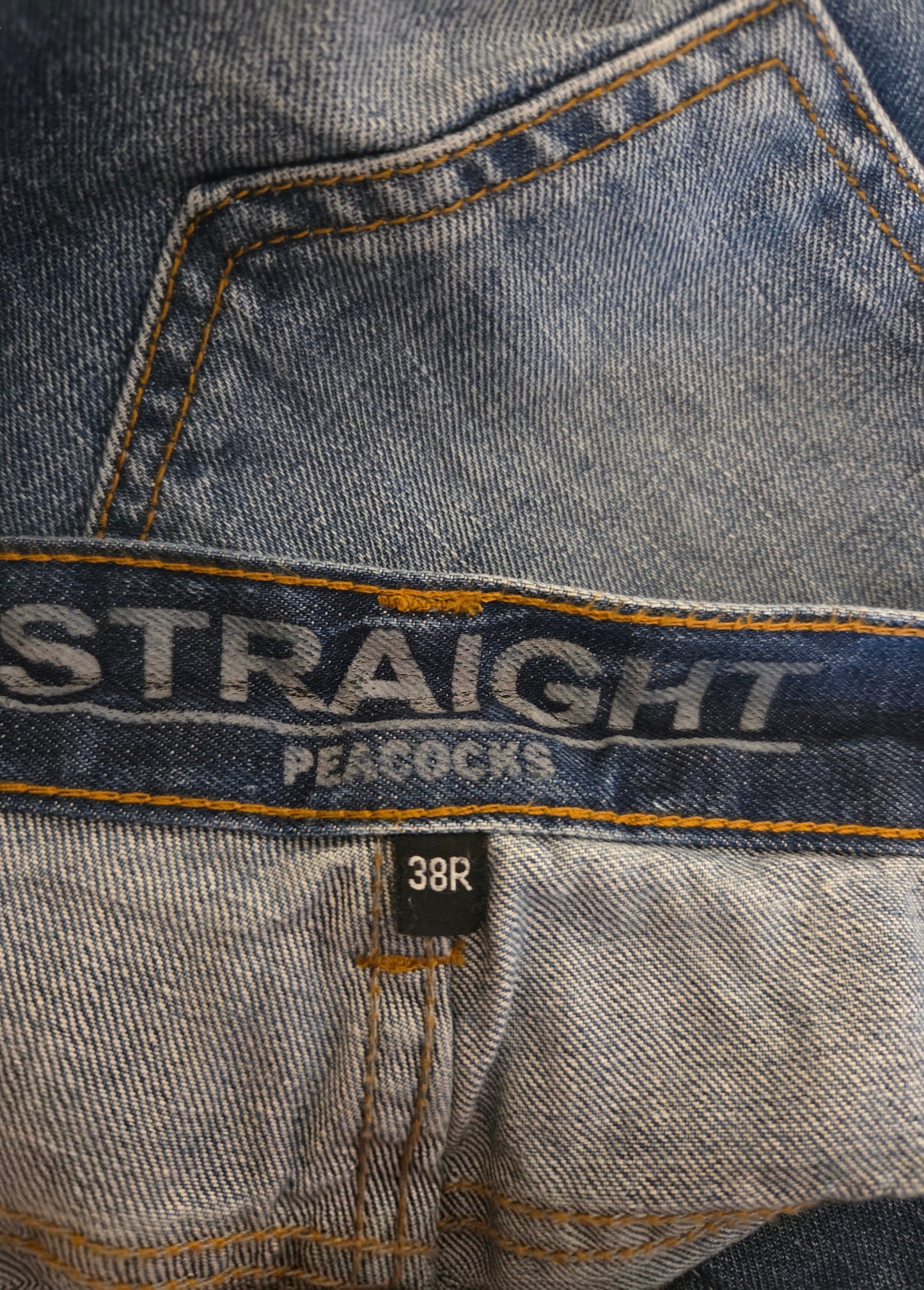Size label on a pair of jeans