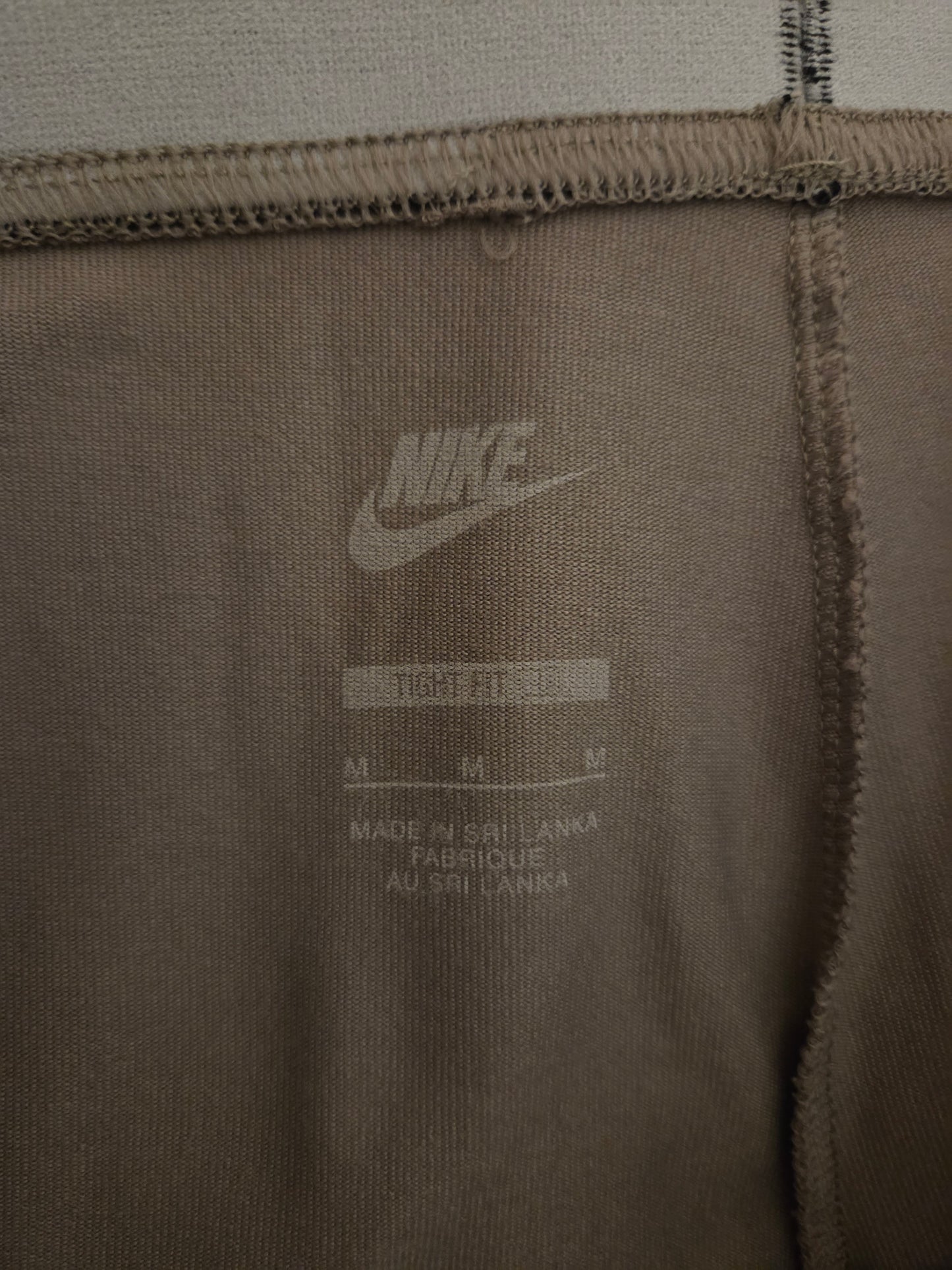 Close-up of a Nike size label