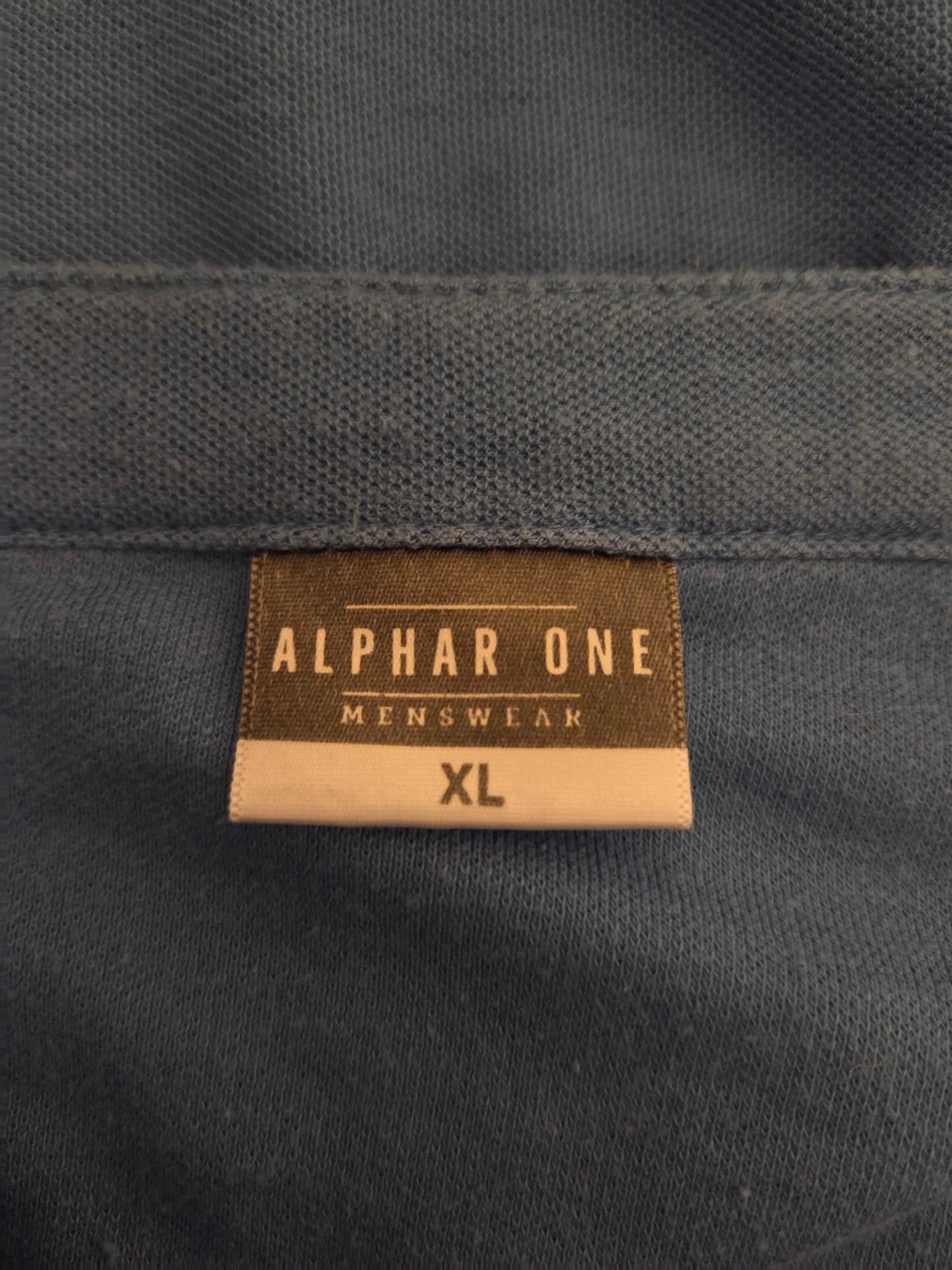 Alphar One blue t-shirt UK XLarge pre- loved clothing size