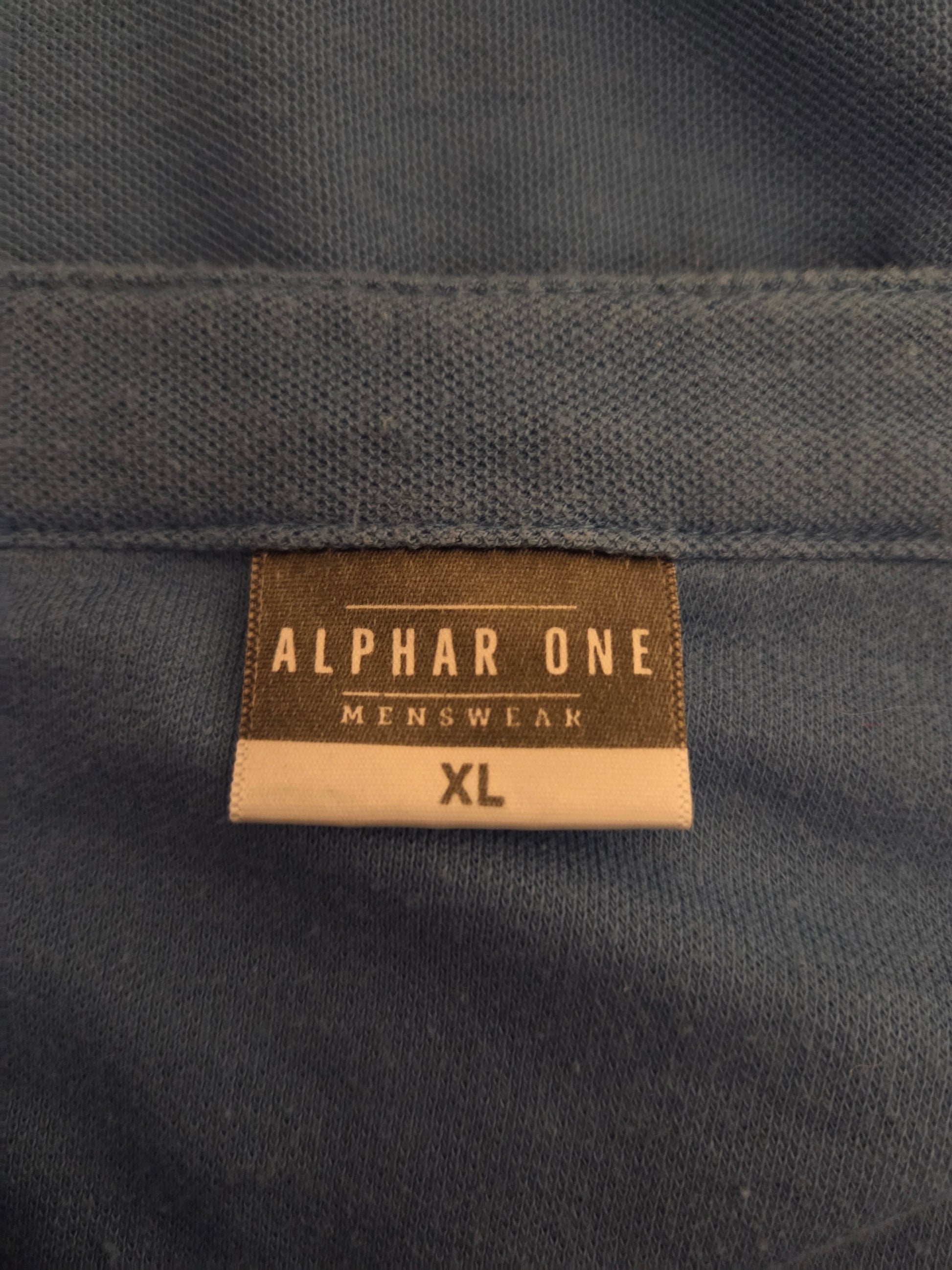 Alphar One blue t-shirt UK XLarge pre- loved clothing size