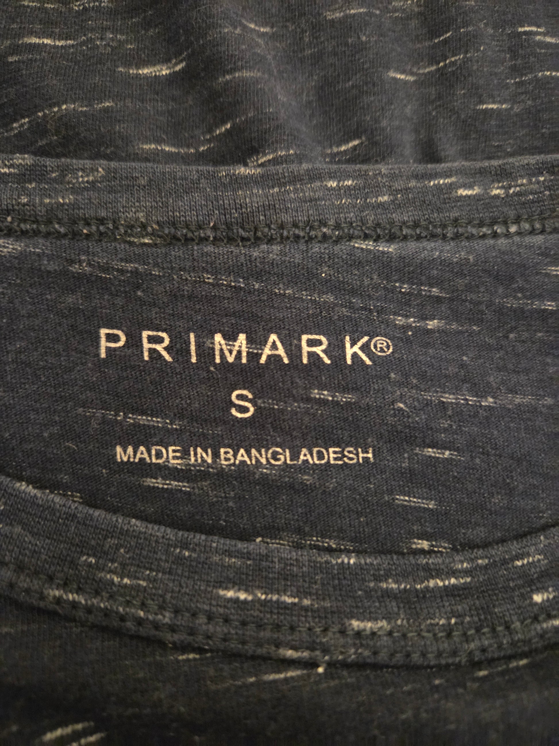 Primark navy marl t-shirt UK small pre- loved clothing size label