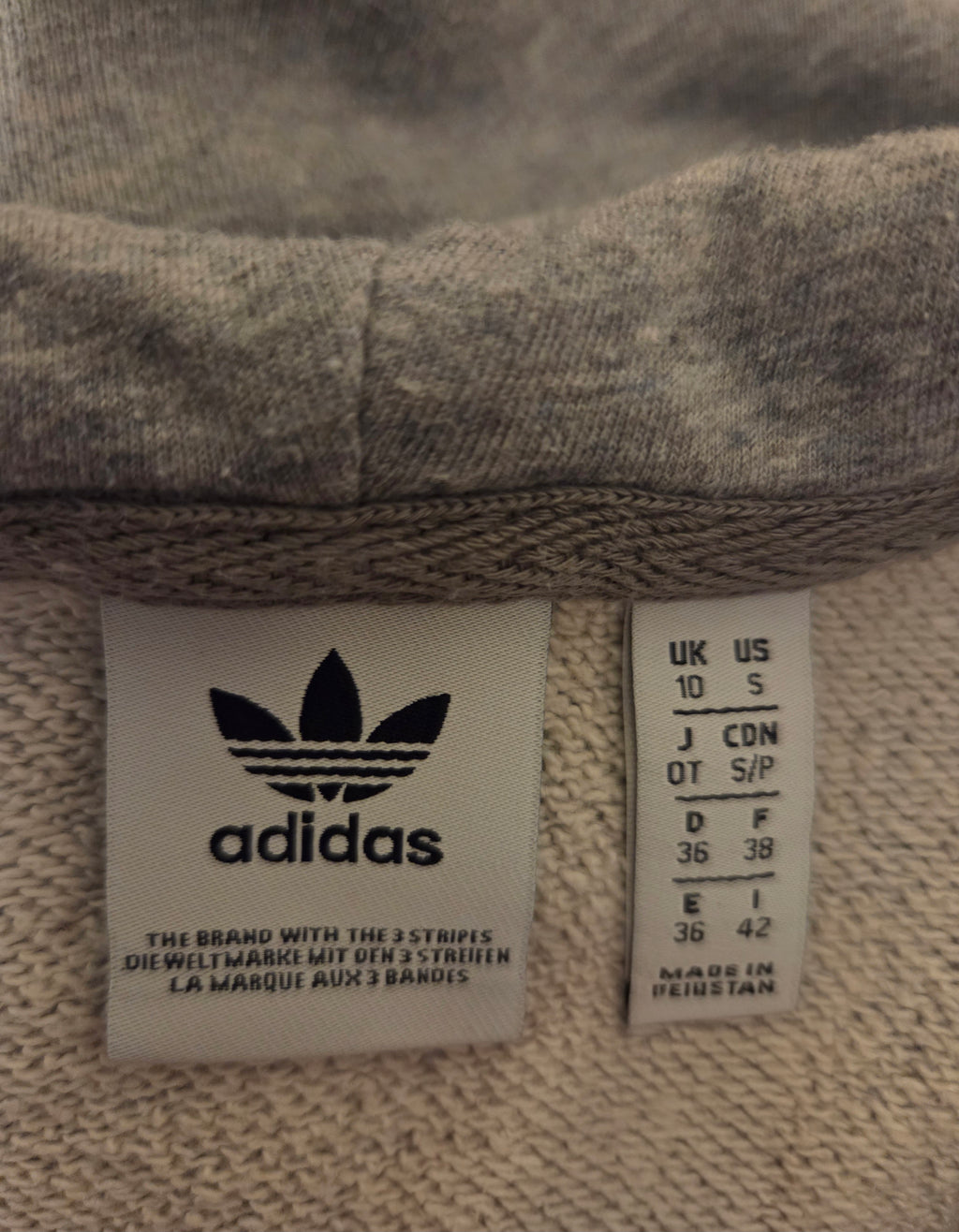 Adidas Originals Trefoil Logo Hoodie – Grey – Size - UK-10