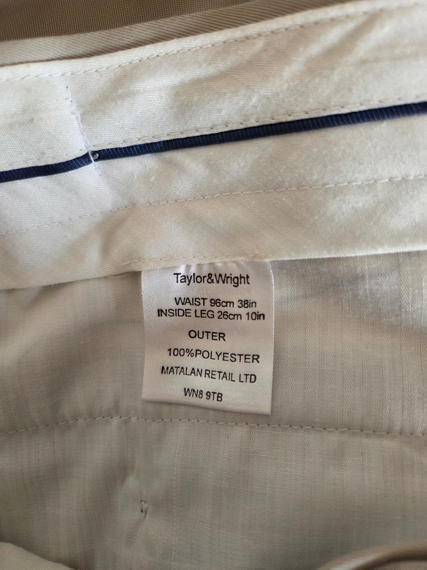 Size label on a white material