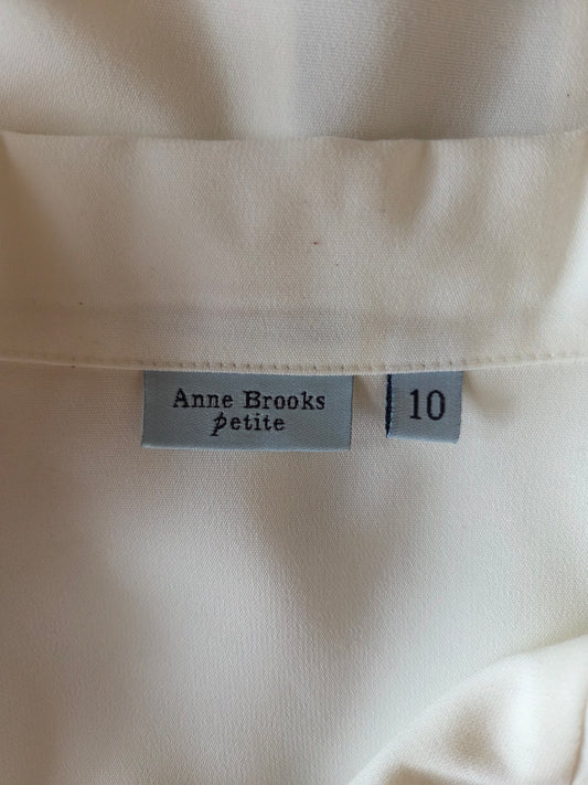 Anne Brooks - Debenhams- Cream Button Front Blouse – Petite Size - UK-10