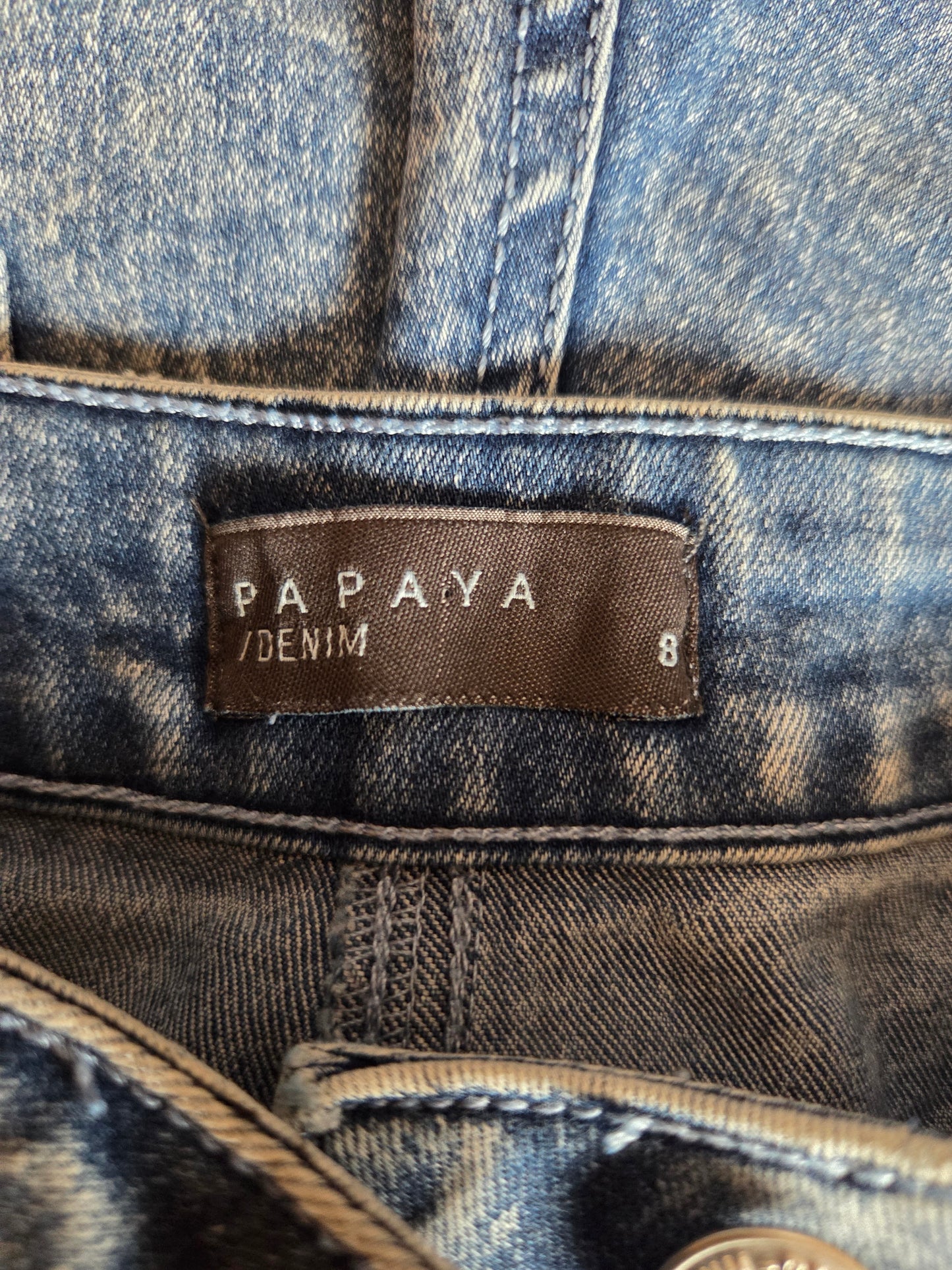 Close-up of size label