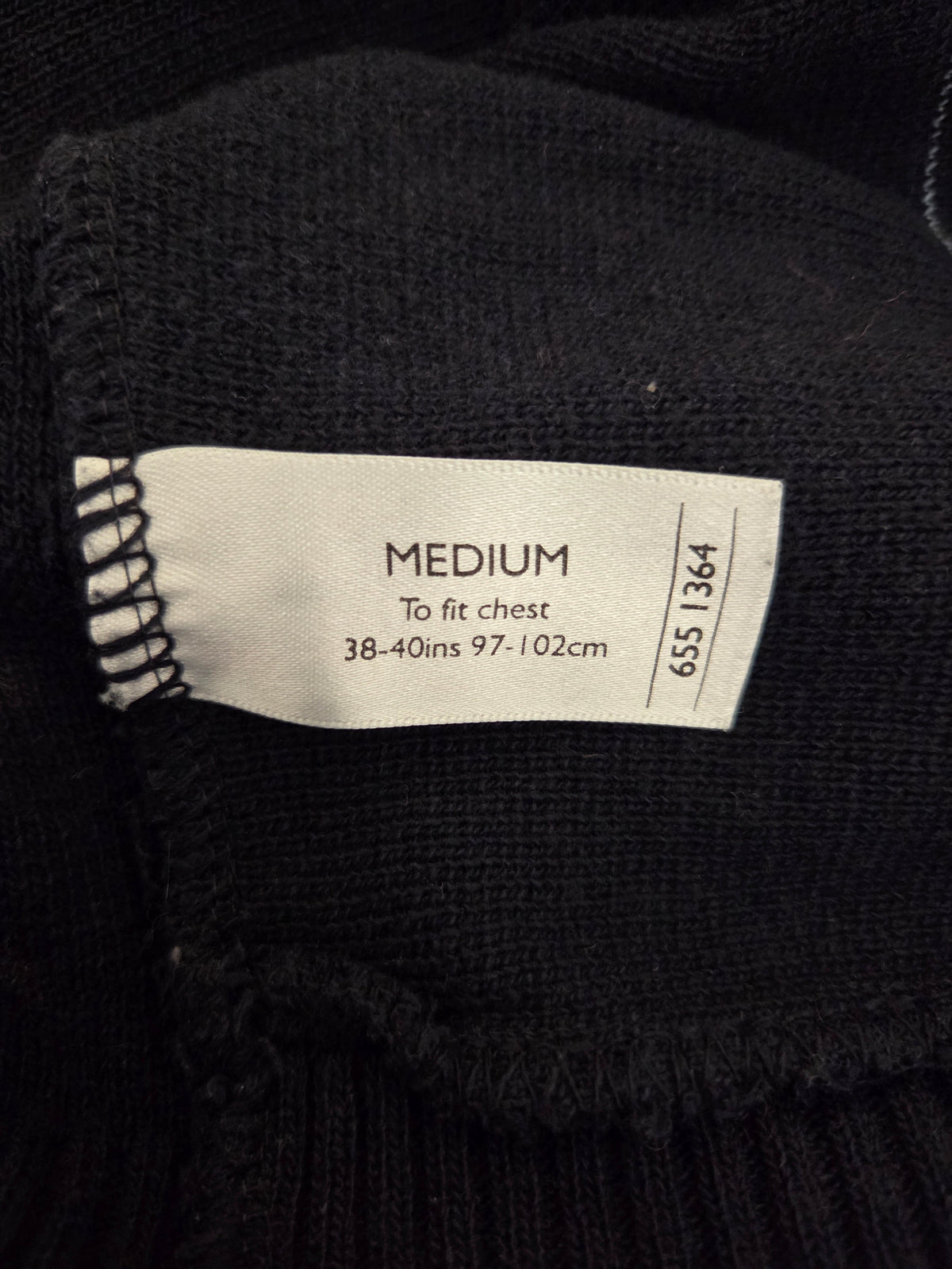 Size tag showing