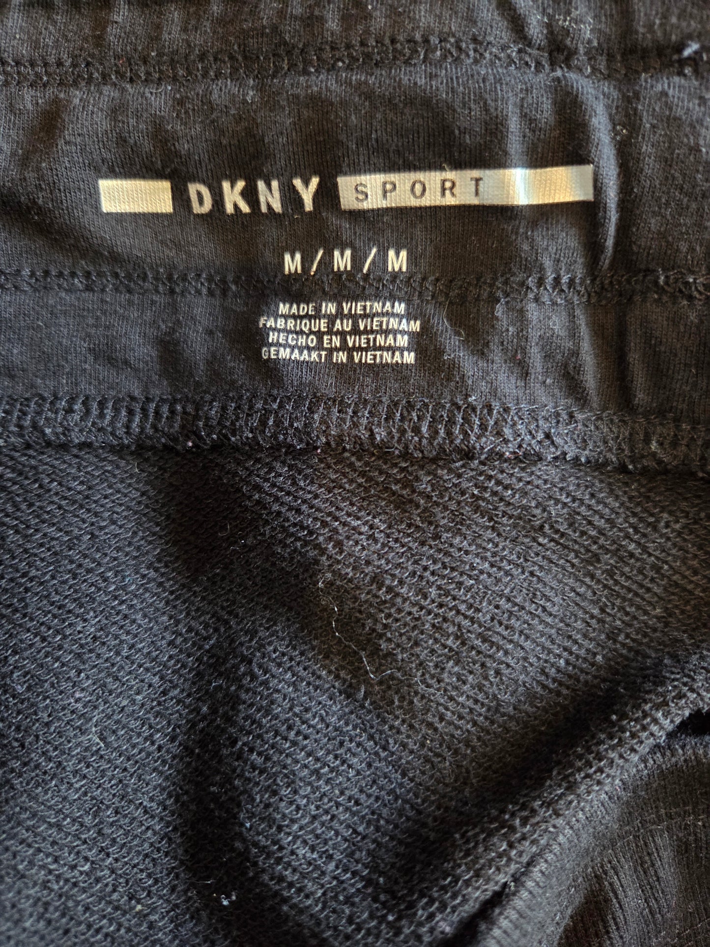 DKNY Size Label on black material