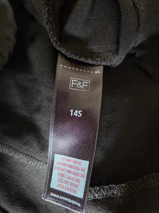 F&F Black Flared Smart-Casual Trousers - Size - UK-14S
