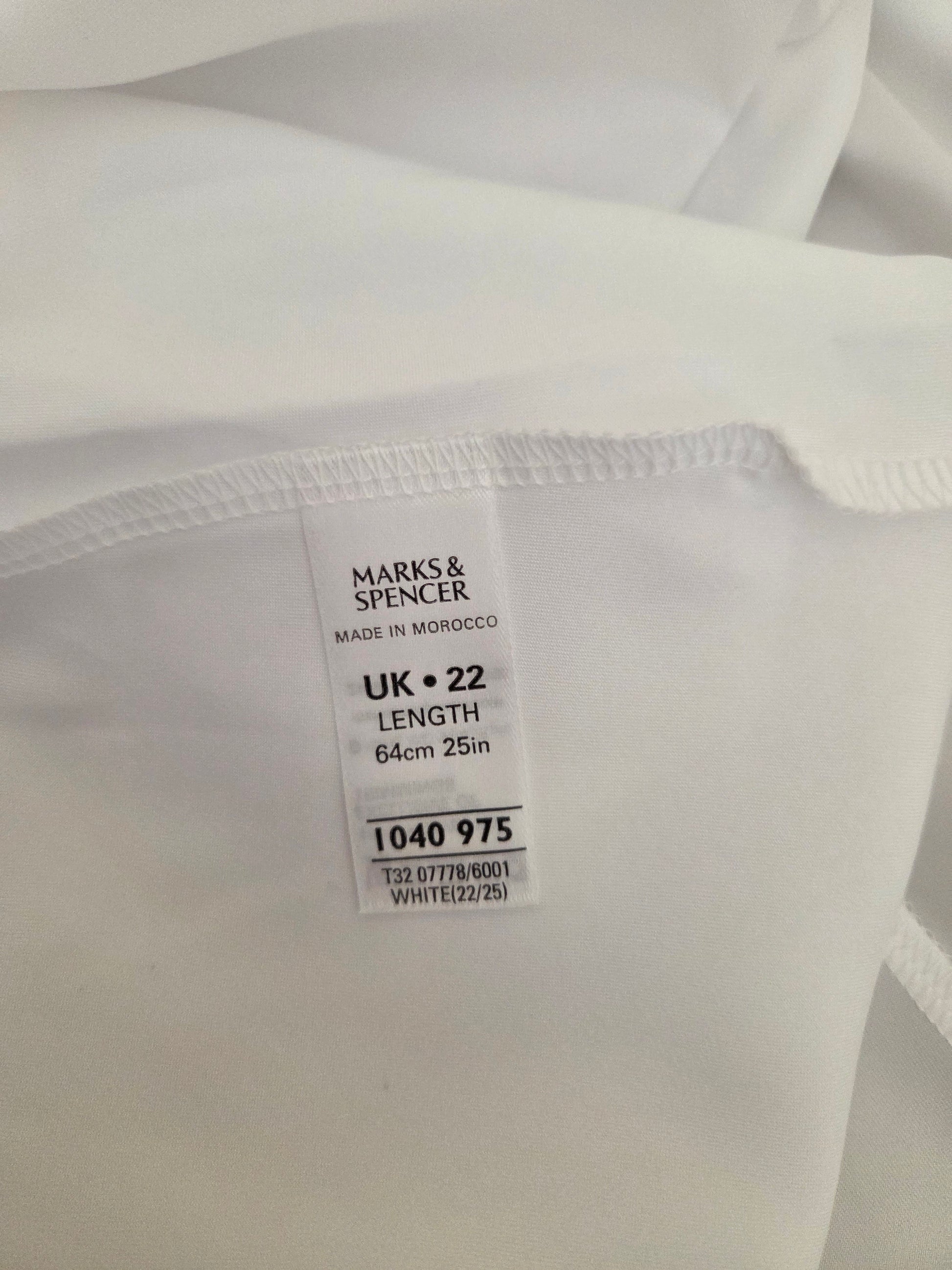 Close-up of a size label 