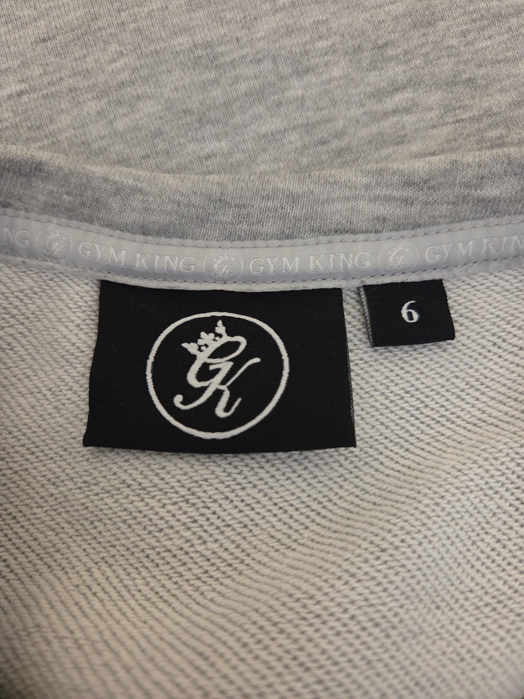 Gym King Grey Boxy Cropped Popper Neck Activewear Top – Size - UK-6