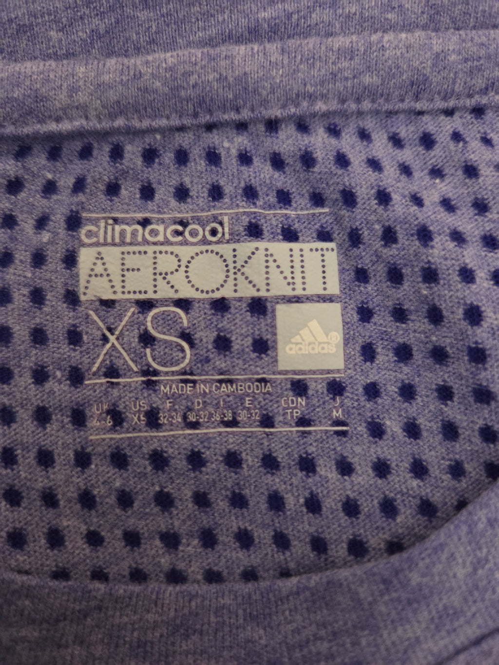 Adidas ClimaCool AeroKnit Light Purple Breathable Athletic T-Shirt - Size - UK-XS (4-6)