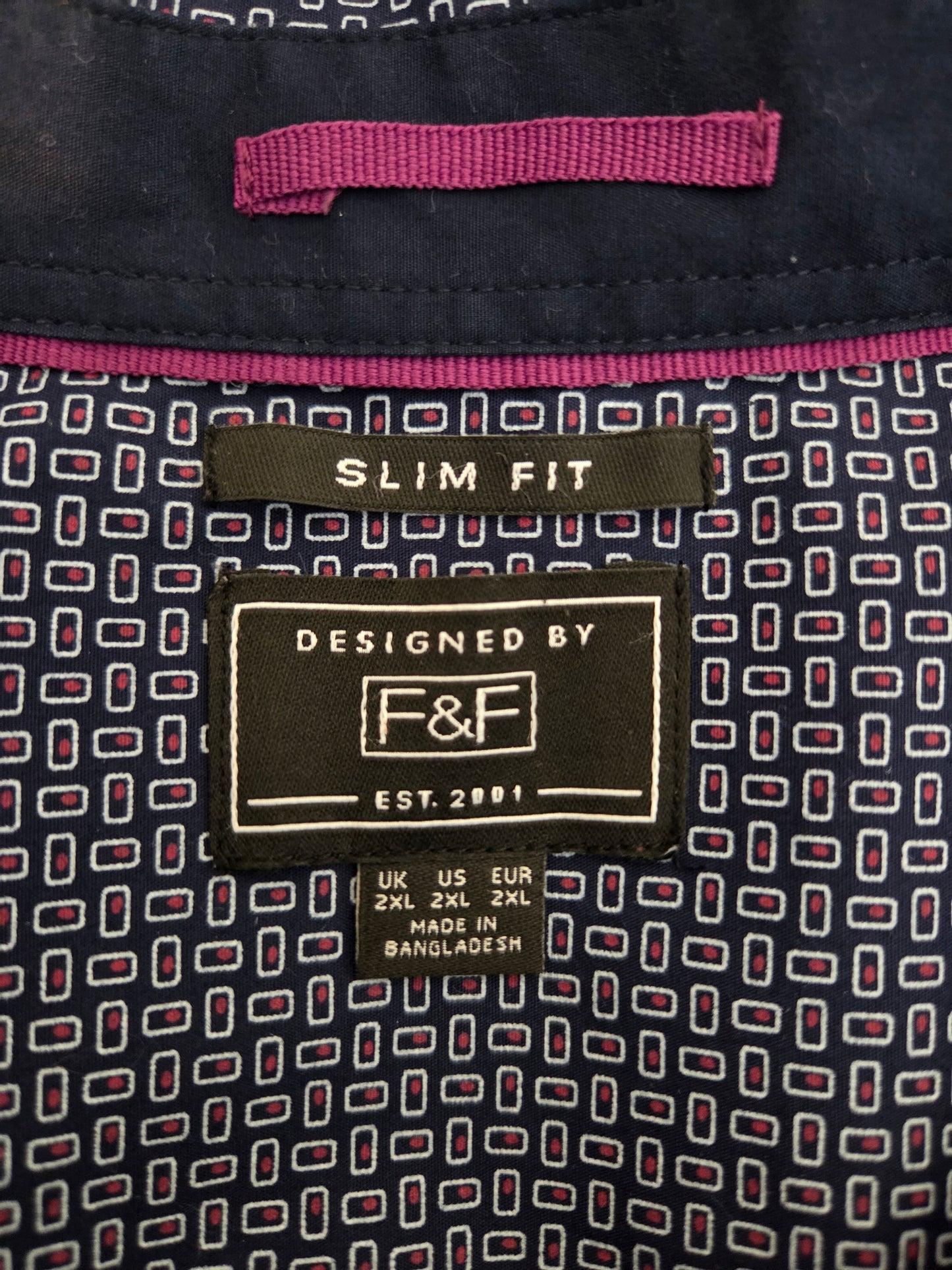 F&F geometric long sleeve shirt UK XL pre- loved clothing size tag