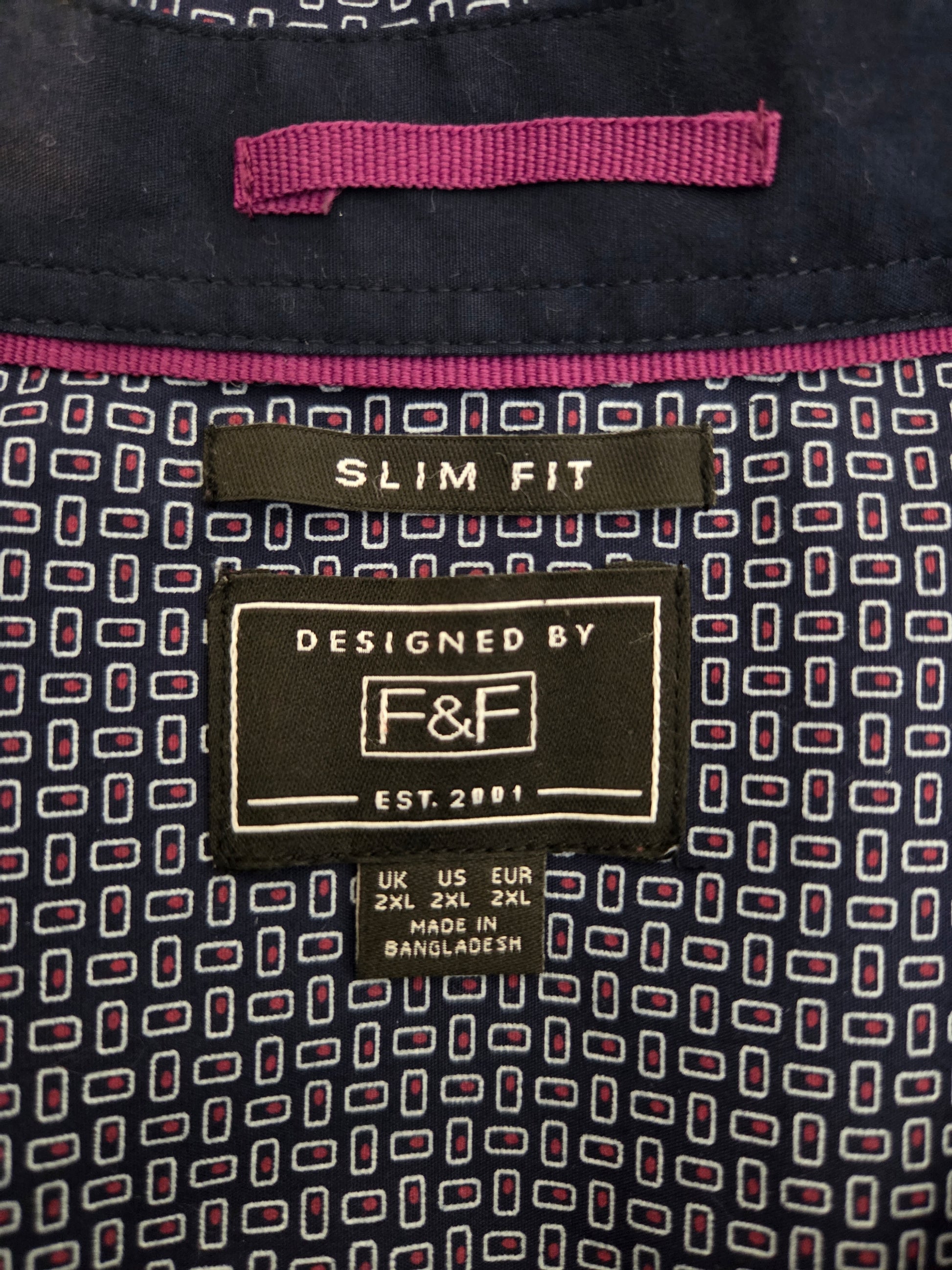 F&F geometric long sleeve shirt UK XL pre- loved clothing size tag