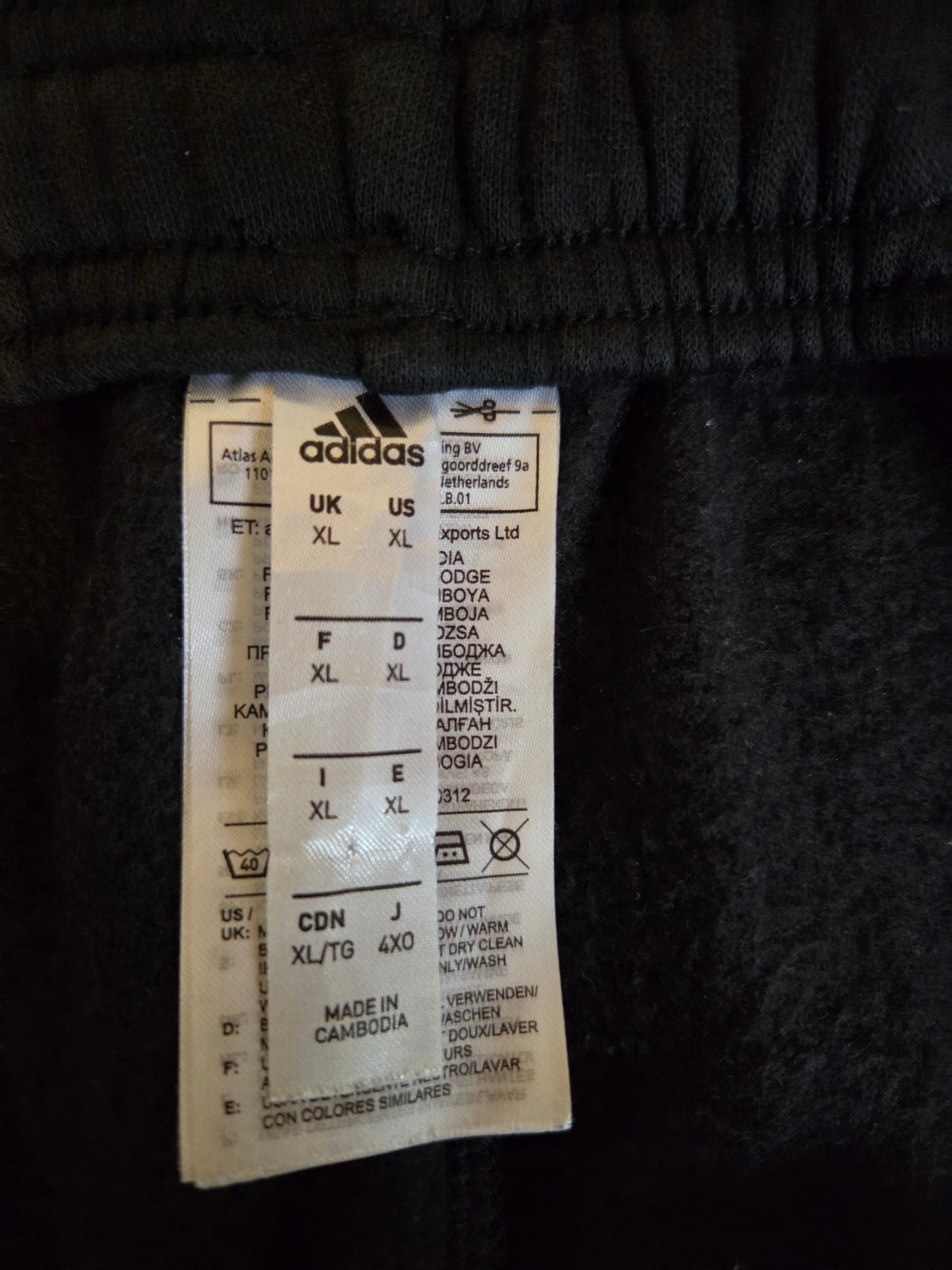 View of a size label