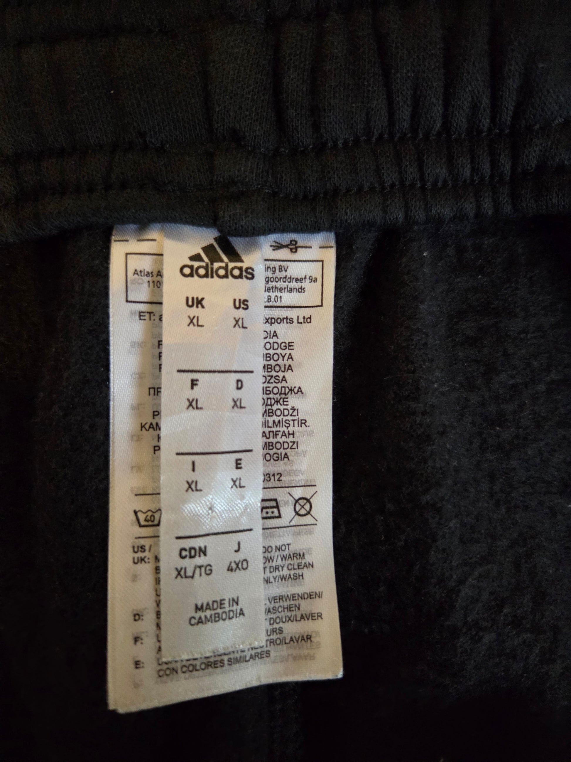 View of a size label