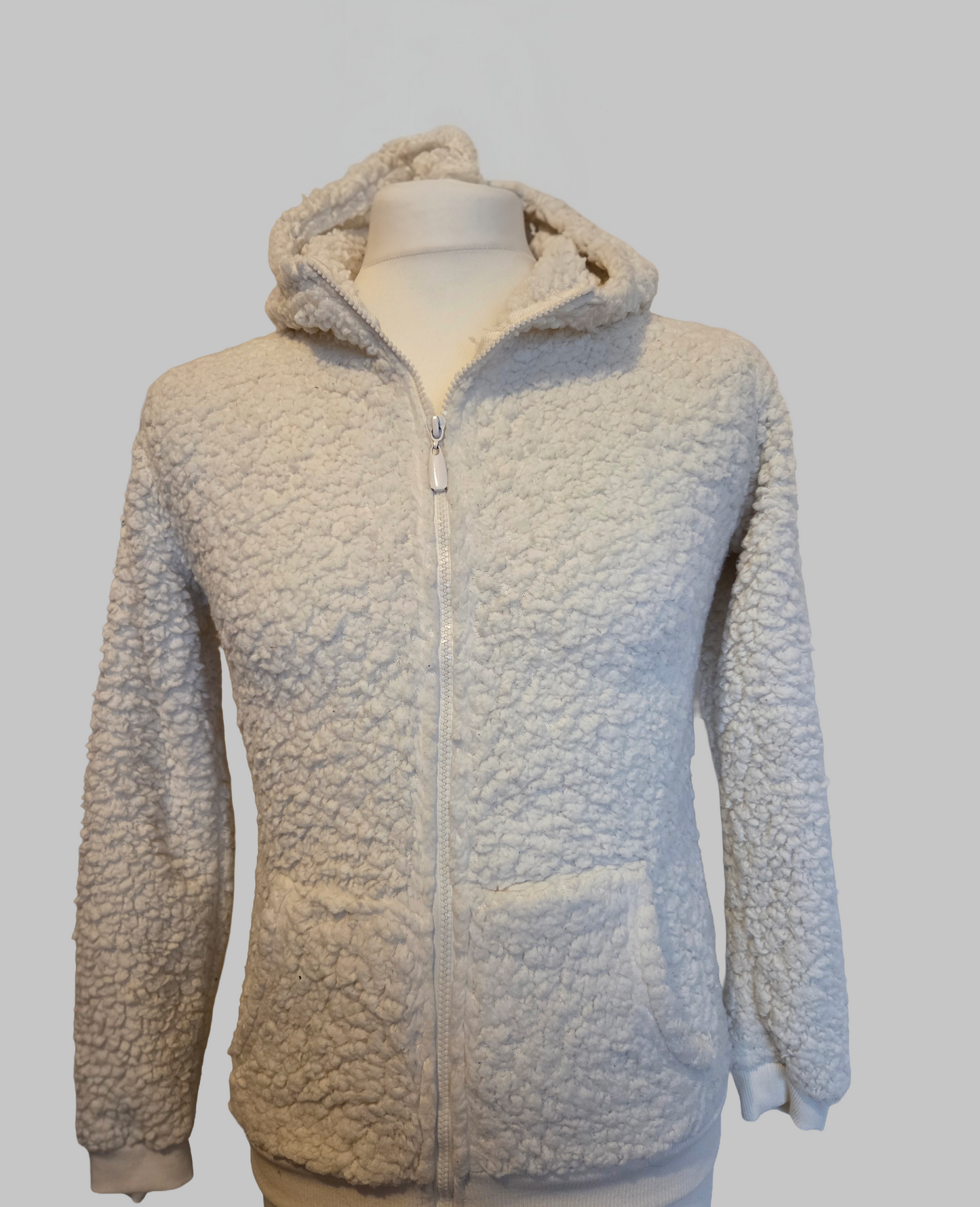 Atmosphere Cream Teddy Fleece Zip Hoodie –Size- UK-10