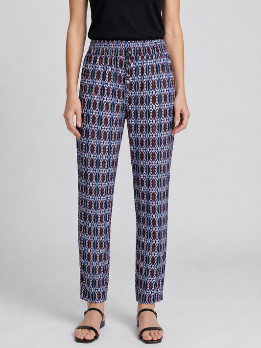 Person wearing patterned trousers
