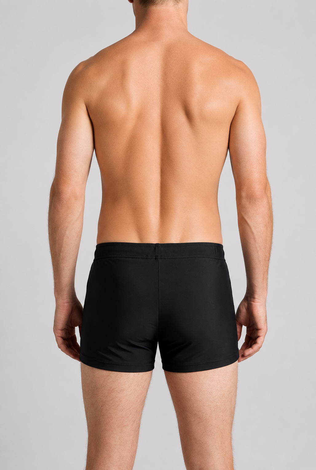 Back view of swim trunks