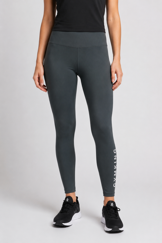 Person wearing dark green gymking leggings 