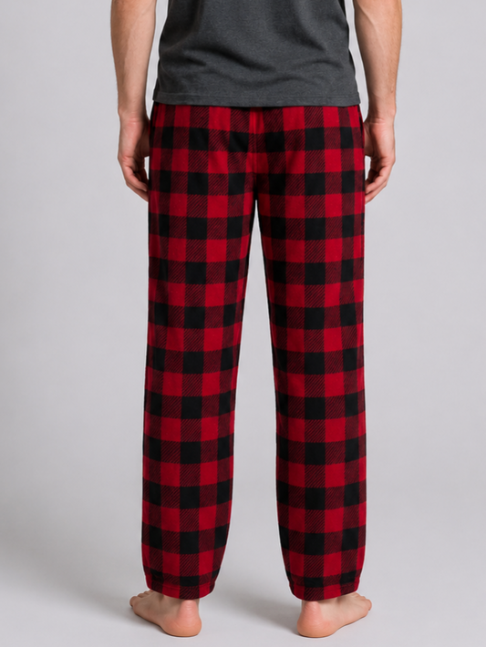 Red and black checkered pajama pants 