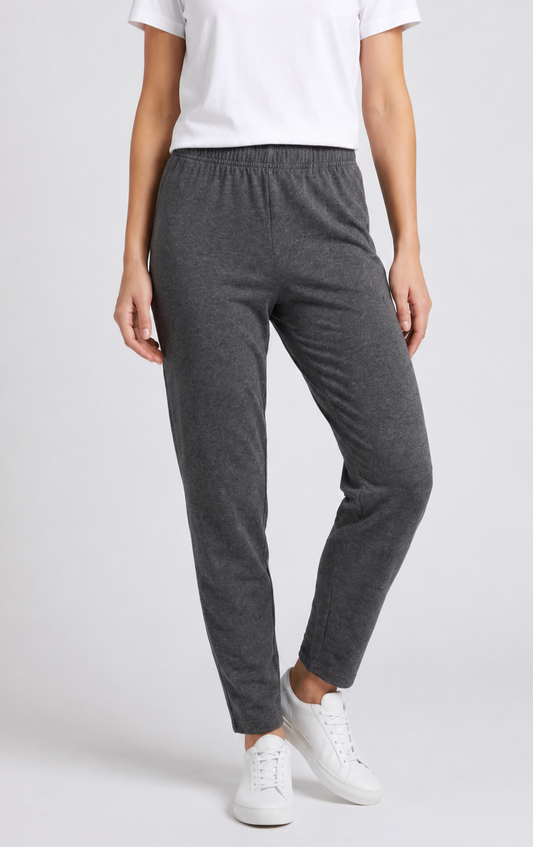 Woman wearing grey gymshark joggers