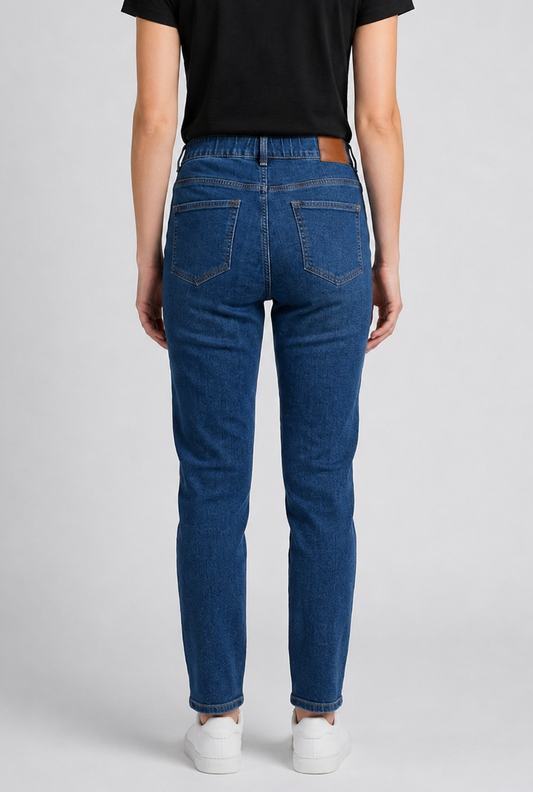 George "Wonder Fit" Blue Straight Leg Jeans - Size- UK-14-16