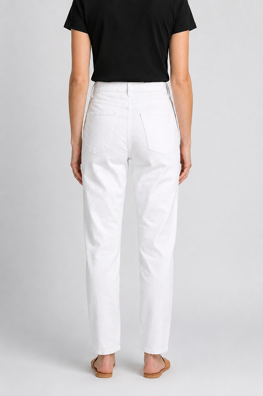 Denim Co White Straight Leg Jeans - Size- UK-12