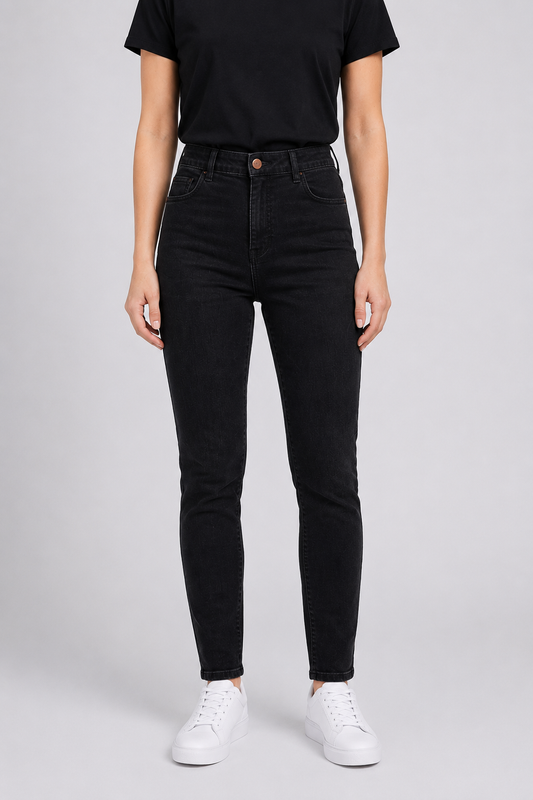 Black Denim Skinny Jeggings- Size UK-16
