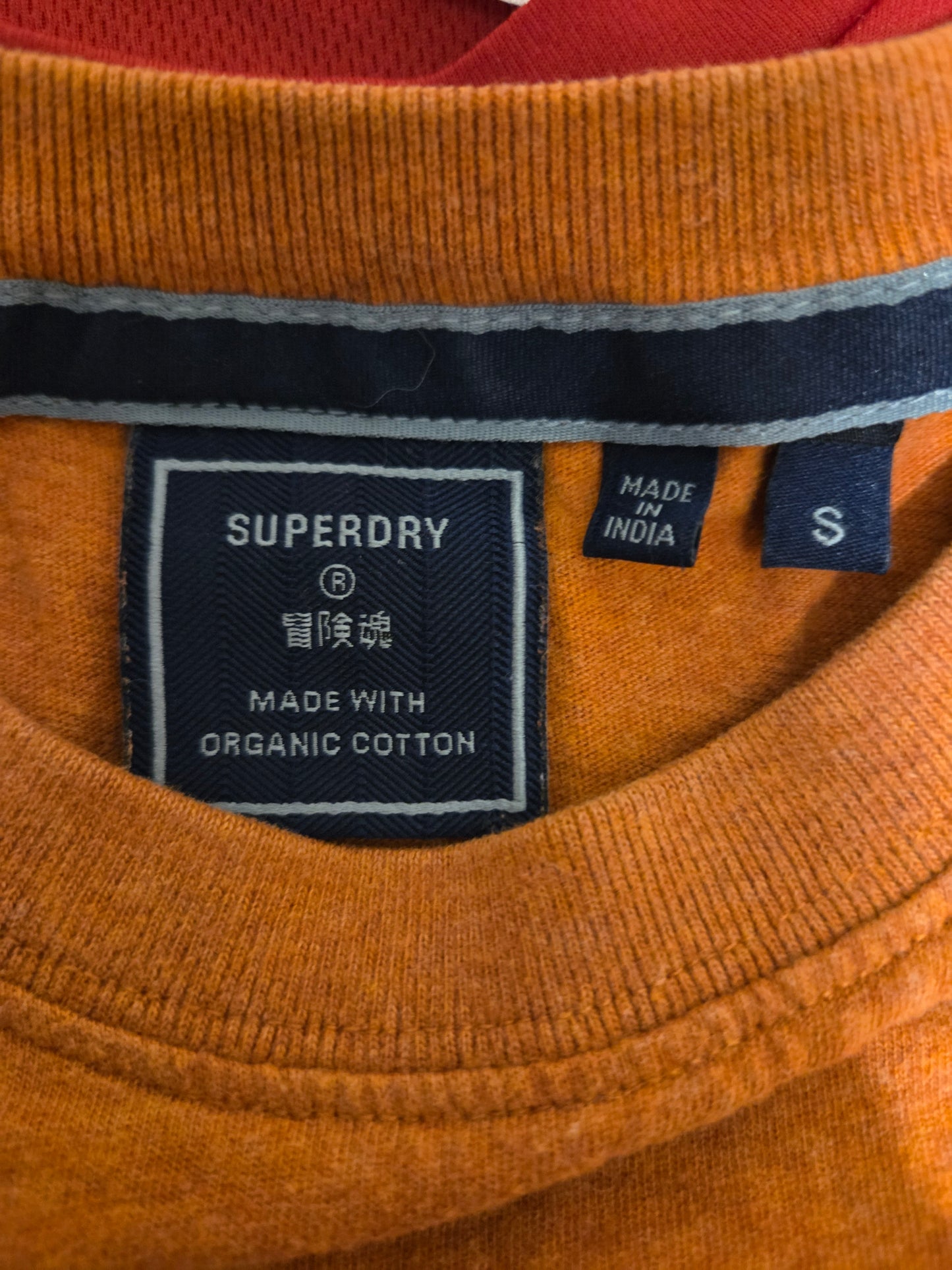 Superdry Organic Cotton Orange Logo T-Shirt UK Small